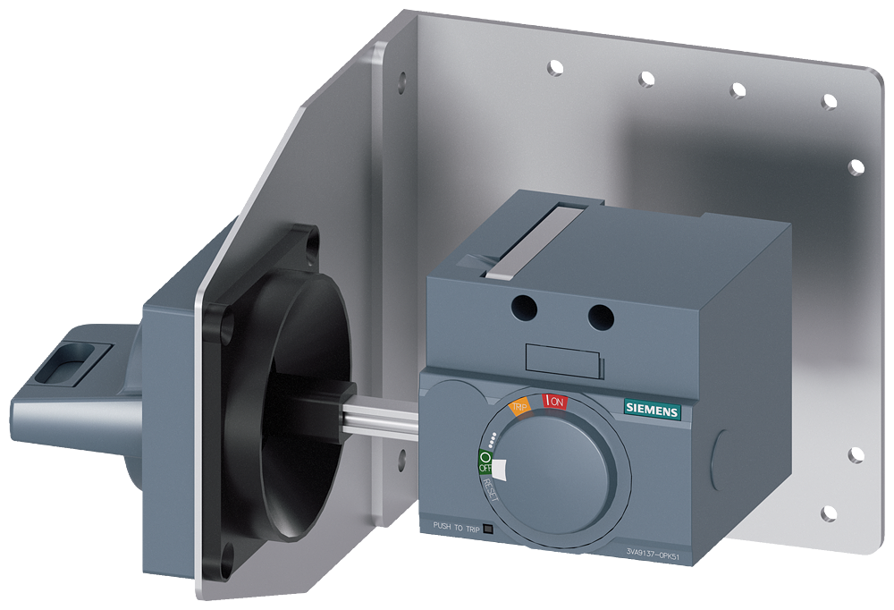 ACIONAMENTO ROTATIVO DE PAREDE LATERAL PADRÃO IEC IP65 COM ÂNGULO DE MONTAGE 3VA91370PK51 SIEMENS
