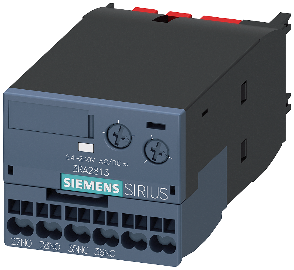 INTERRUPTOR AUXILIAR ELETRÔN. COM RETARDO ATRAS. NA RESPOSTA RELÉ 1NA+1NF 3RA28132FW10 SIEMENS