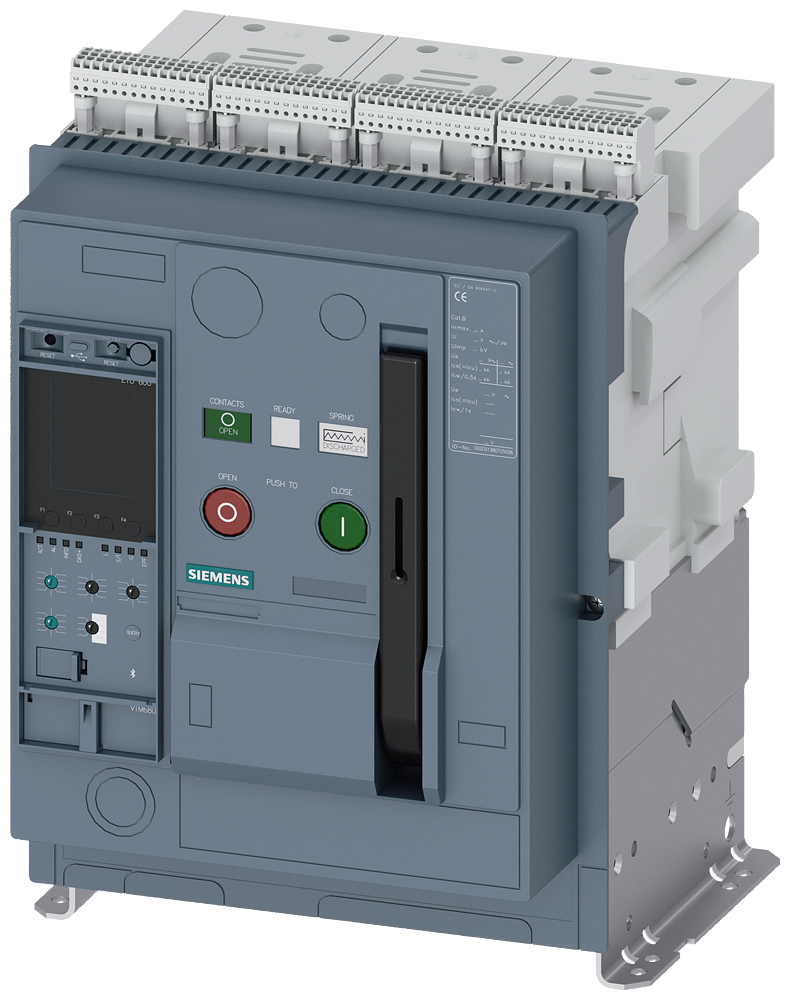 [Imagem DISJUNTOR DE POTÊNCIA DE MONTAGEM FIXA, IEC 60947-2, TAMANHO 1, DE 3 POLOS, I 3WA11162AE020AA0 SIEMENS]