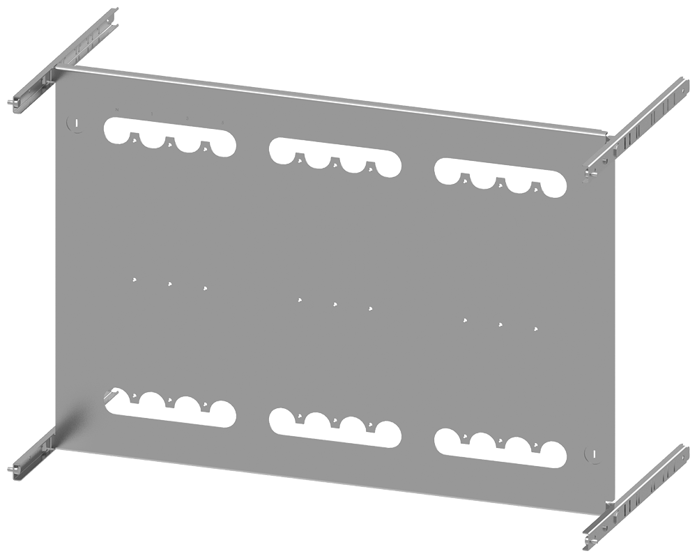 PLACA DE MONTAGEM 3VA23 (400A) 3VA24 (630A) DE 4 POLOS MONTAGEM FIXA COM RCD 8PQ60008BA62 SIEMENS