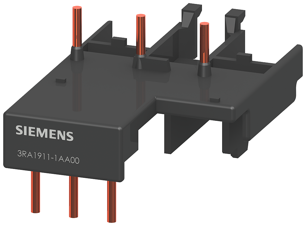 [Imagem MÓDULO DE LIGAÇÃO ELÉTRICO E MECÂNICO PARA OPERAÇÃO CA E CC 3RV1011/3RT2.1/3RW301 (10 UNID) 3RA19111A SIEMENS]