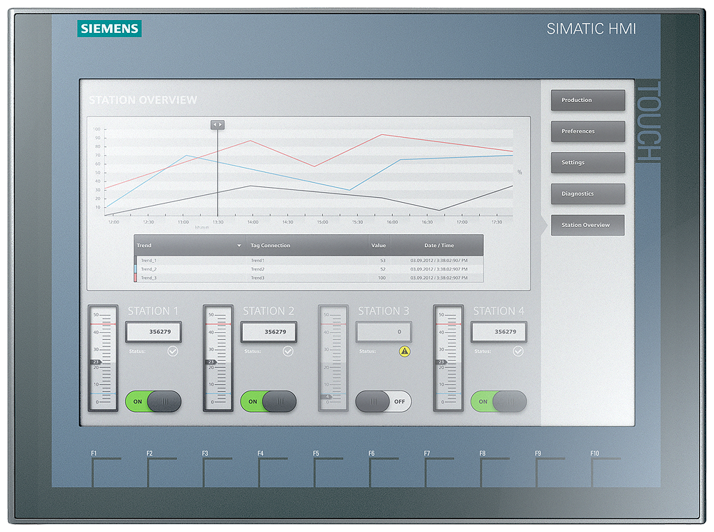 [Imagem HMI KTP1200 BASIC DP OPERAÇÃO POR TECLA/TOUCH DISPLAY TFT 12" SIMATIC 6AV2 6AV21232MA030AX0 SIEMENS]