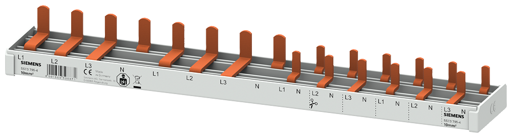 BARRAMENTO DE PINO 10MM2 DE 4 FASES 1X (3FA+N) + 1X (3FA+N) + 6X (1FA+N) 2 5ST37954 SIEMENS