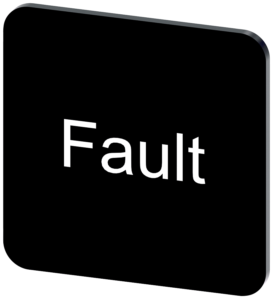 [Imagem do produto PLACA DE IDENTIFICAÇÃO 22X22MM, PLACA PRETO, INSCRIÇÃO: FAULT 3SU19000AF160EC0 SIEMENS]