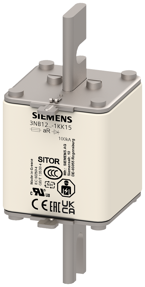 ELEMENTO DE FUSÍVEL SITOR 630A AR 600V CC/750V VSI 750V CC UL @MBC 8XIN 3NB12421KK15 SIEMENS
