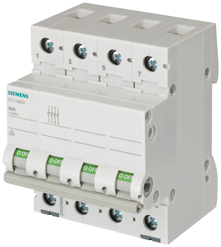 CHAVE LIGA/DESLIGA 63A DE 4 POLOS 5TL14630 SIEMENS