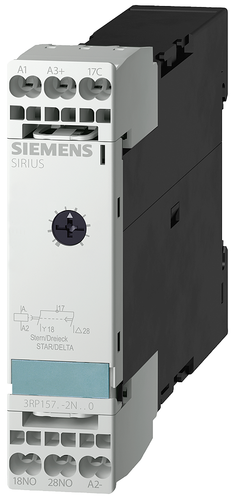 RELÉ DE TEMPO ELETRÔNICO FUNÇÃO ESTRELA-TRIÂNGULO 1 NA COM ATRASO 3RP15762NM20 SIEMENS