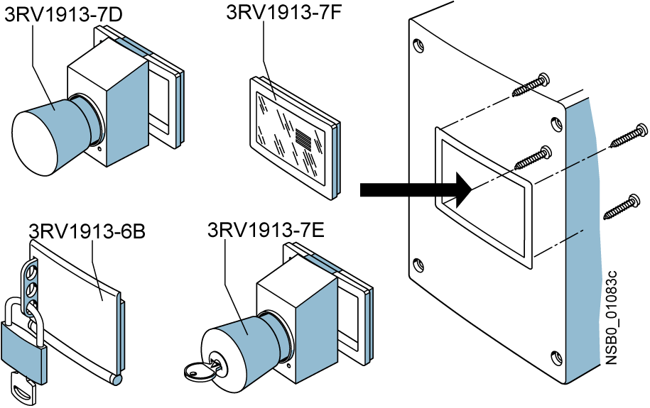 DISPOSITIVO DE BLOQUEIO PARA 3 CADEADOS PARA CARCAÇA 3RV1913 3RV19136B SIEMENS