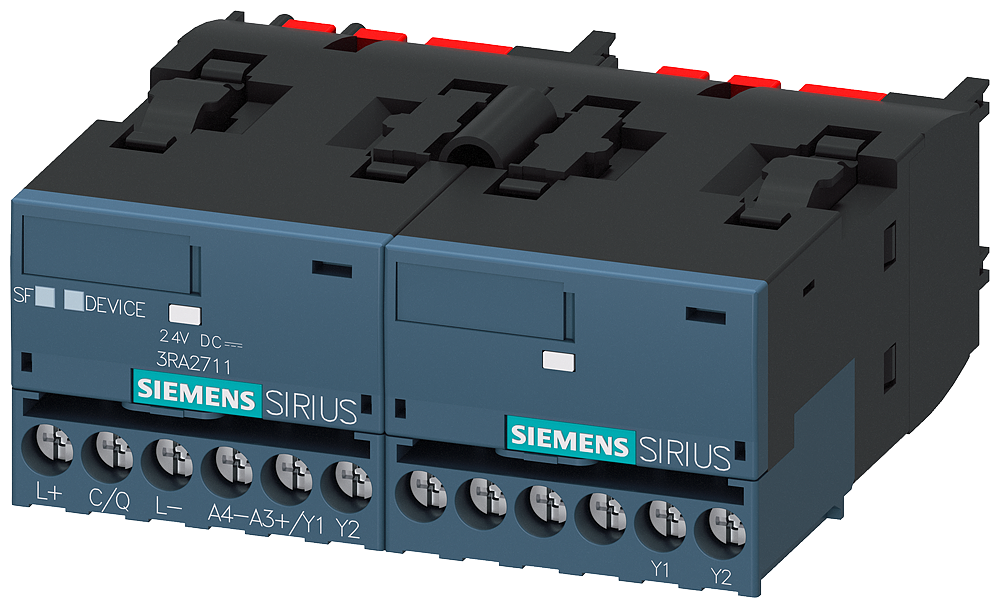 [Imagem do produto MÓDULO DE FUNÇÃO PARA LINK IO, PARTIDA REVERSORA, MONTAGEM SOBRE CONTATORES 3 3RA27111BA00 SIEMENS]