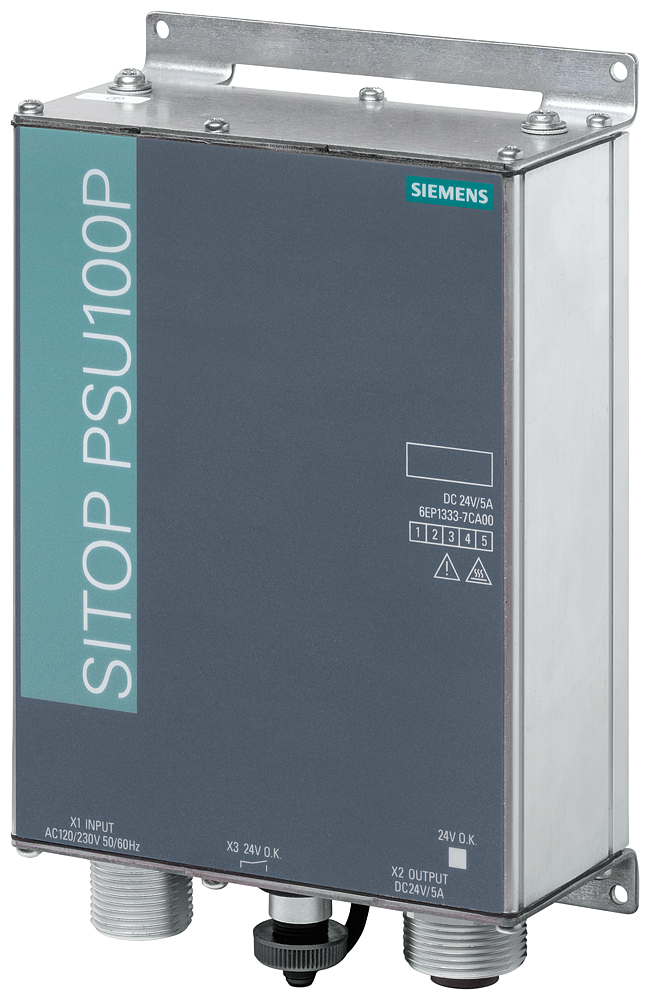 [Imagem do produto SITOP PSU100P 24 V/5 A IP67 6EP13337CA00 SIEMENS]