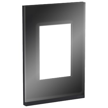 [Imagem PLACA+SUPORTE 4X2 3 POSTOS CLASS GR / DARK GLASS VERTICAL S734103819 SCHNEIDER]
