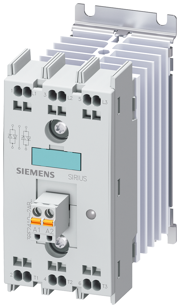 CONTATOR A SEMICONDUTOR 3RF2 TRIFÁSICO CA51 10A 48-600V/230V CA CONTROLADO P 3RF24102AB55 SIEMENS