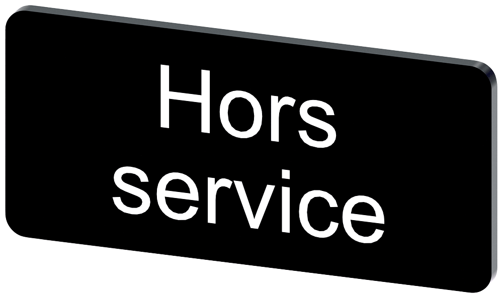 PLACA DE IDENTIFICAÇÃO 12,5X27MM PLACA PRETO INSCRIÇÃO: HORS SERVICE 3SU19000AC160GR0 SIEMENS