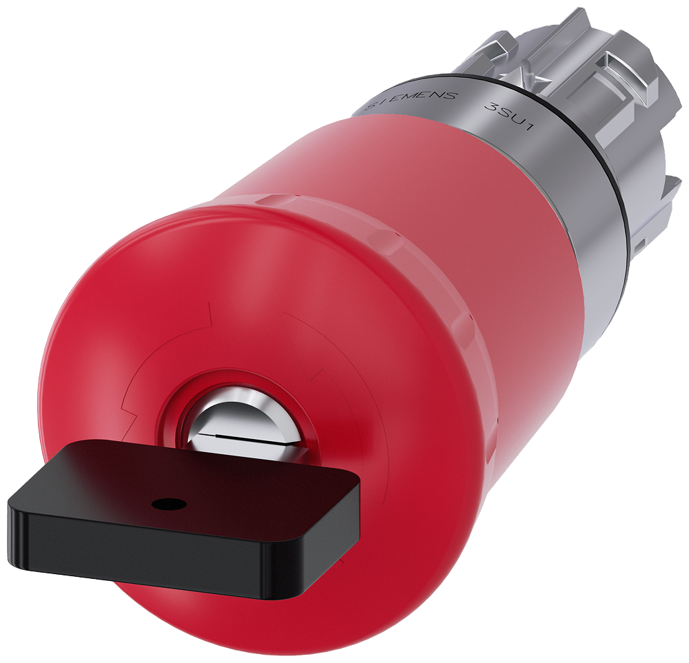 BOTÃO COGUMELO DE PARADA DE EMERGÊNCIA 22MM REDONDO METAL ALTO BRILHO VE 3SU10501HU200AA0 SIEMENS