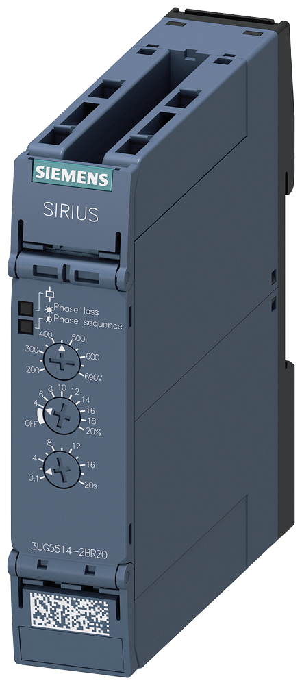 [Imagem do produto RELÉ DE MONITORAÇÃO DA REDE, ANALÓGICO, QUEDA DE FASE, SEQUÊNCIA DE FASES, AS 3UG55142BR20 SIEMENS]