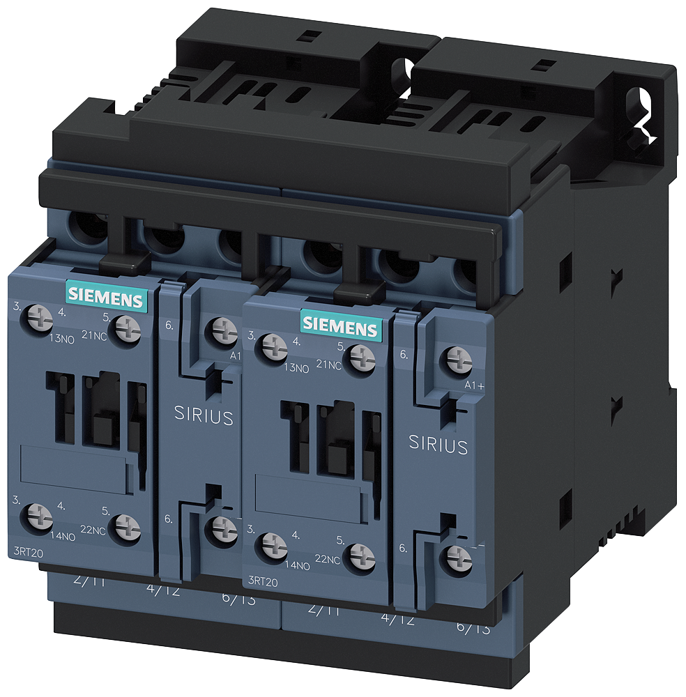 [Imagem do produto COMBINAÇÃO REVERSORA AC-3, 11KW/400V 24V CC 3POL. S0 3RA23268XB301BB4 SIEMENS]