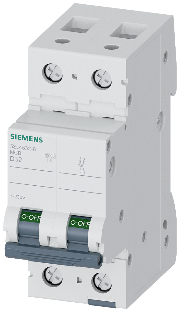DISJUNTOR DE POTÊNCIA 230 V 10 KA 1+N POLO D 32A 5SL45328 SIEMENS