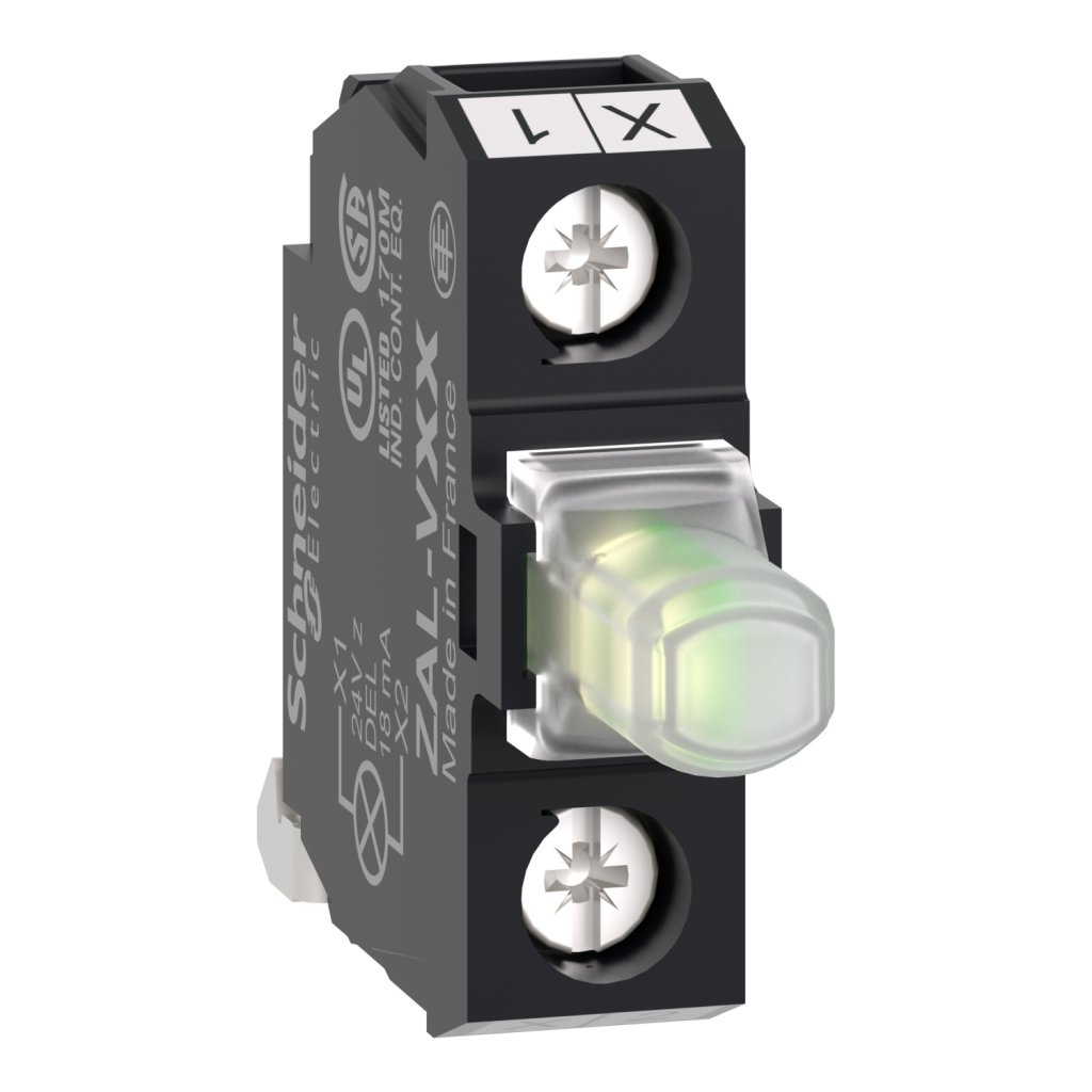 [Imagem do produto BLOCO DE CONTATO LUMINOSO LED BRANCO PARA BOTOEIRA 230/240VCA ZALVM1 SCHNEIDER]
