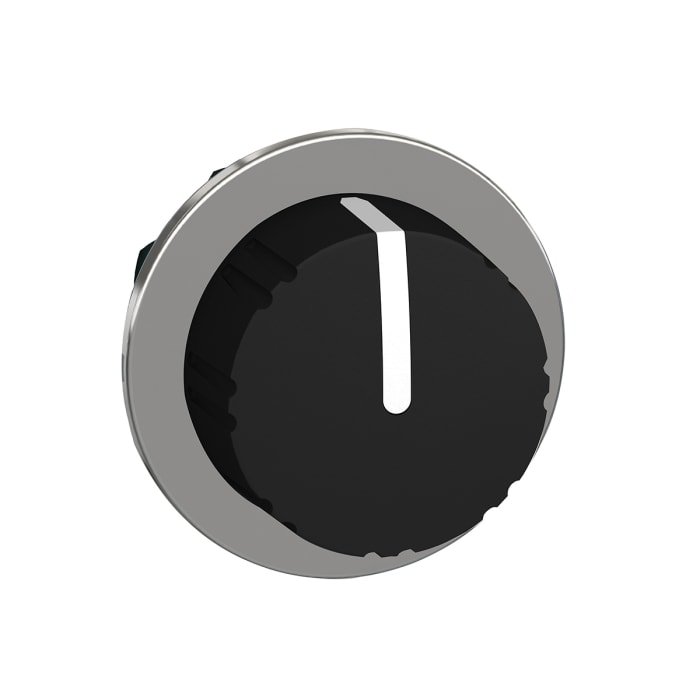 [Imagem CABEÇOTE PARA CHAVE SELETORA FACEADA Ø30MM METÁLICO 3 POSIÇÕES RETORNO POR MOLA MANOPLA REDONDA PRETO ZB4FD89 SCHNEIDER]