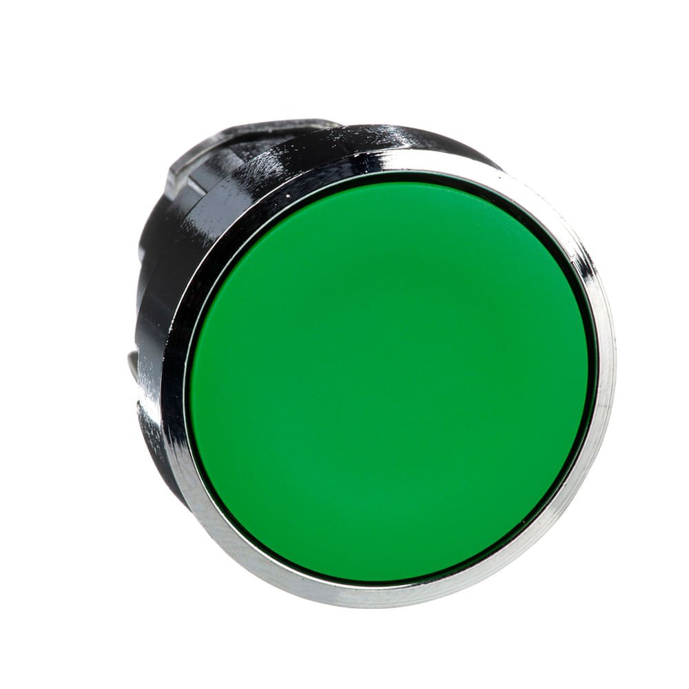 [Imagem CABEÇOTE PARA BOTÃO Ø22MM METÁLICO, FACEADO, RETORNO POR MOLA, VERDE ZB4BA3 SCHNEIDER]