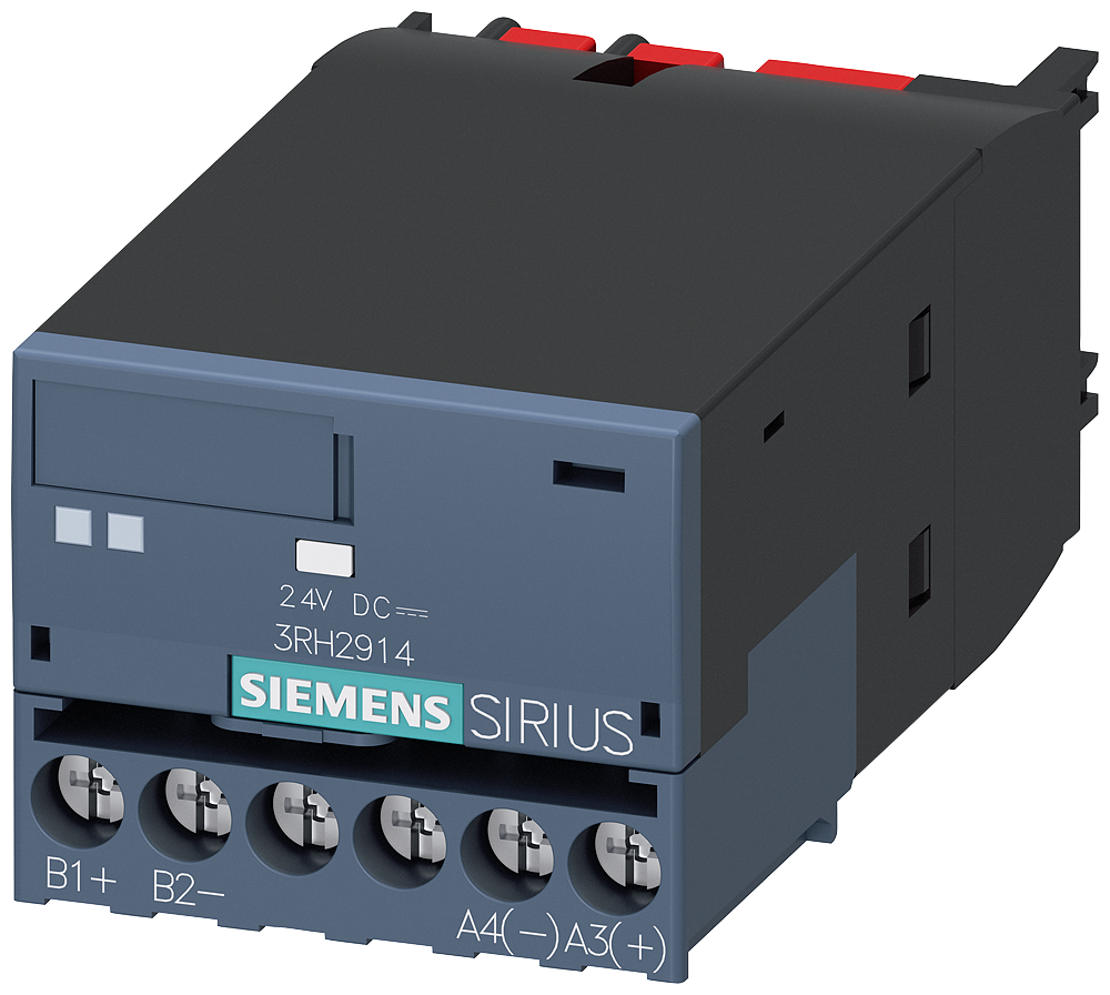 [Imagem ELEMENTO DE ACOPLAMENTO PARA MONTAGEM EM CONTATORES 3RT2 S00-S3, CC 24 V, CON 3RH29141GP11 SIEMENS]