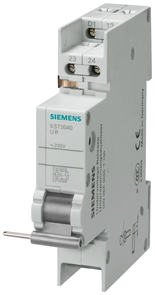 DISPARADOR DE SUBTENSÃO CC 110V COM 2 TERMINAIS PARA DISJUNTOR AUTOMÁTICO 5SL4 5ST3044 SIEMENS