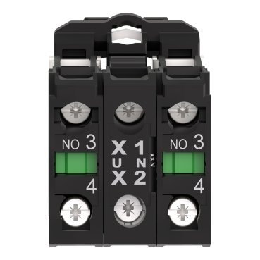 [Imagem CORPO PARA BOTÃO LUMINOSO MODULAR PLÁSTICO COM LED INTEGRAL BRANCO 2NA 24VCA/CC SCHNEIDER]