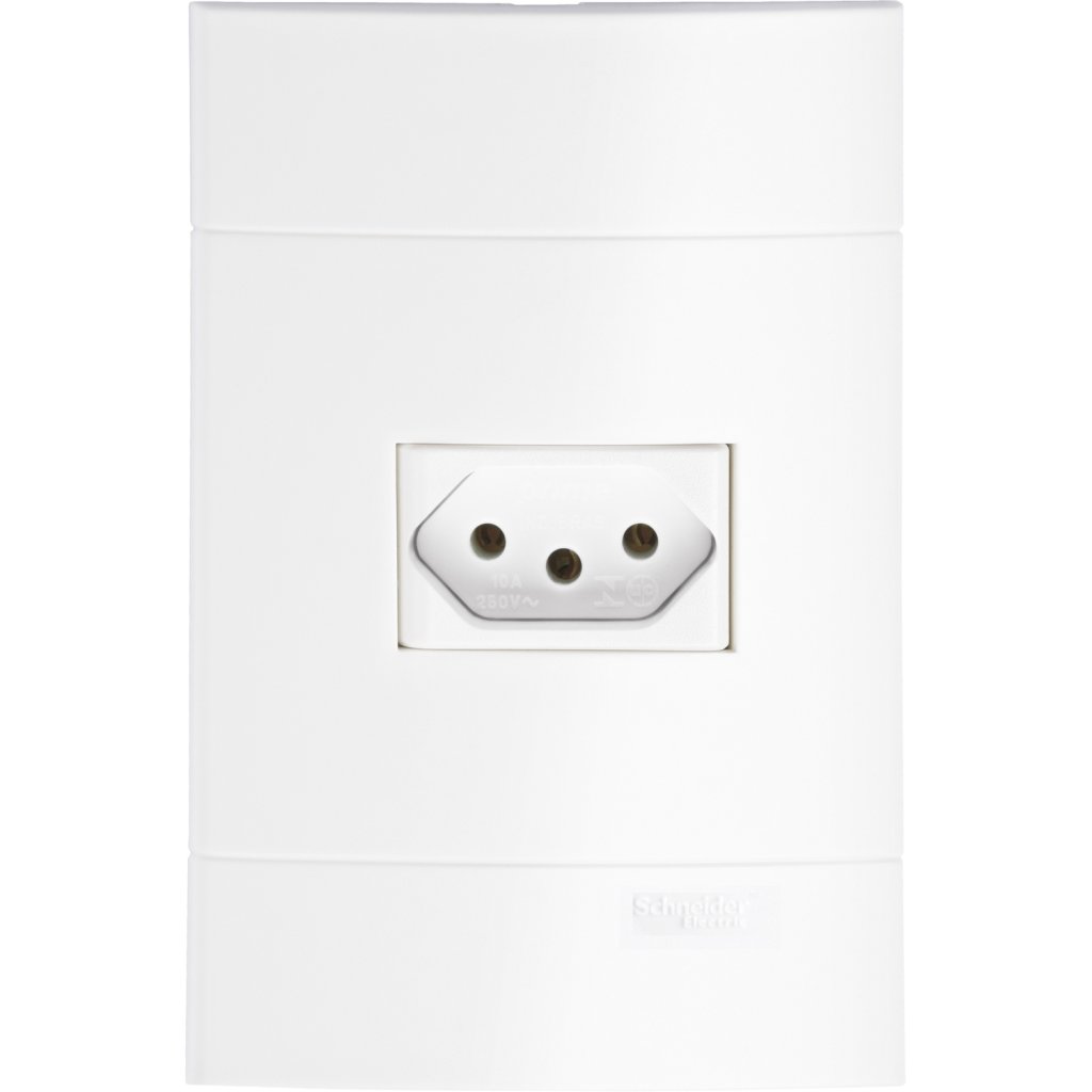 [Imagem CONJUNTO TOMADA 2P+T 10A 250V PL/BR PRM444721 SCHNEIDER]