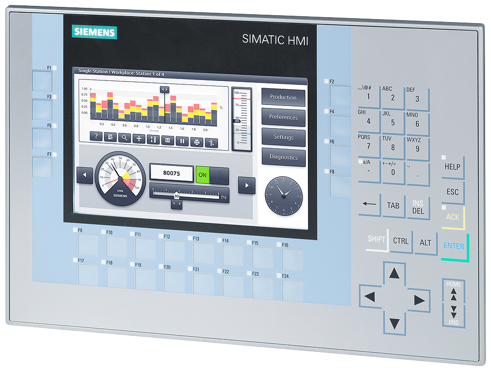 [Imagem PAINEL COMFORT KP700 OPERAÇÃO TECLAS DISPLAY TFT WIDESCREEN 7" PROFINET/MPI/PROFIBUS DP SIMATIC 6AV21241GC010AX0 SIEMENS]