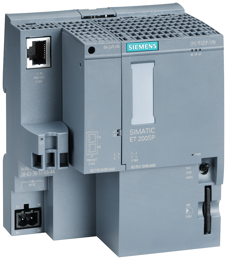 [Imagem CPU 1512SP-1 PN 200KB MEMÓRIA TRABALHO 1MB PROGRAMA PROFINET SIMATIC DP ET 200SP 6ES75121DK010AB0 SIEMENS]