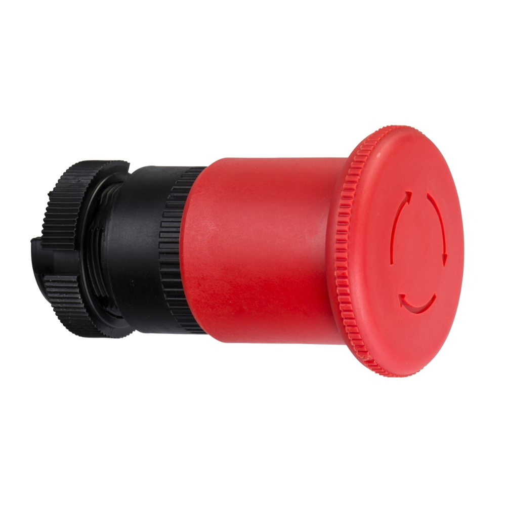 [Imagem CABEÇOTE PARA BOTÃO DE EMERGÊNCIA Ø22MM PLÁSTICO GIRAR PARA DESTRAVAR COGUMELO Ø40MM VERMELHO ZA2BS844 SCHNEIDER]