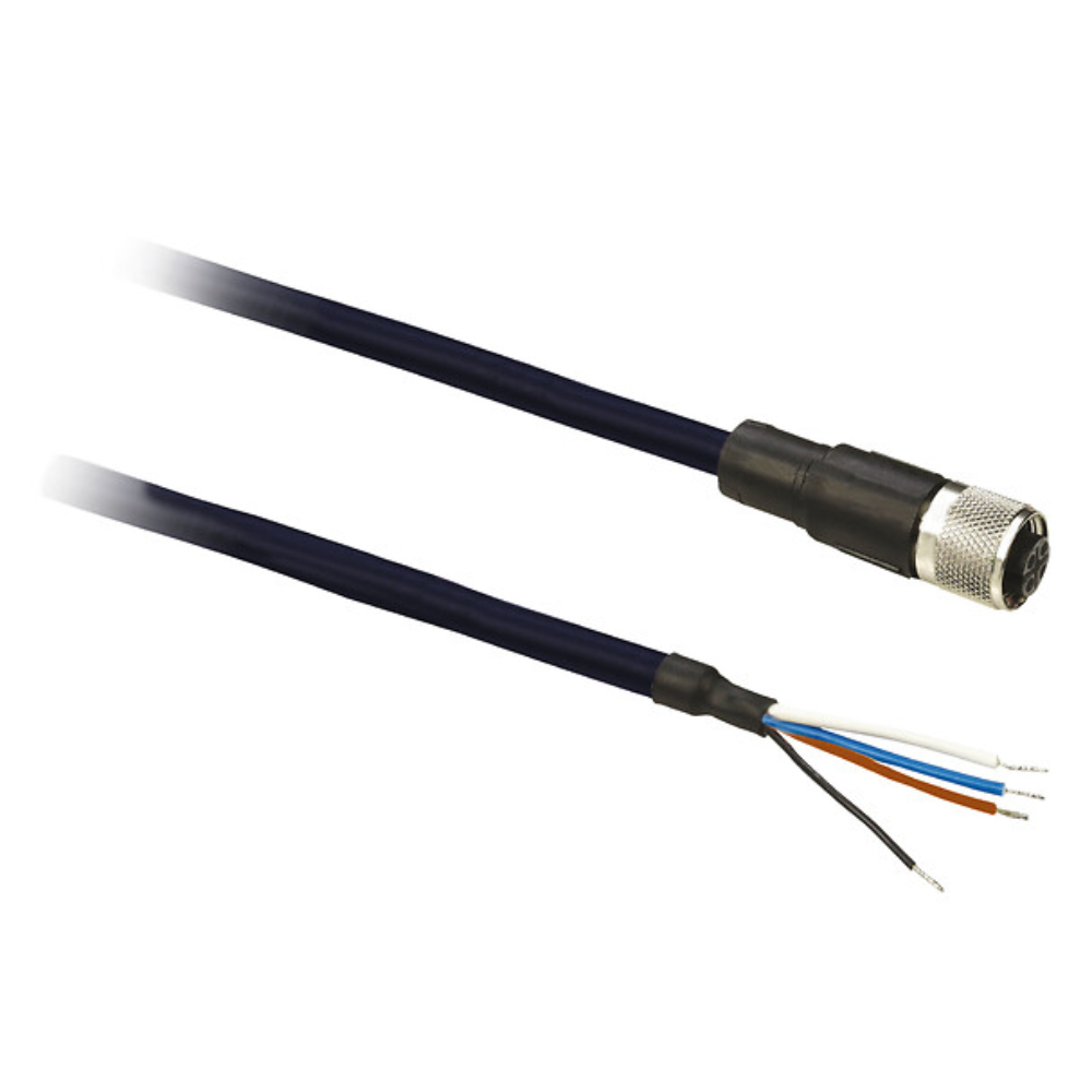 [Imagem CABO PUR 4P BLINDADO 10M COM CONECTOR RETO M12 XZCPB1141L10 TELEMECANIQUE]
