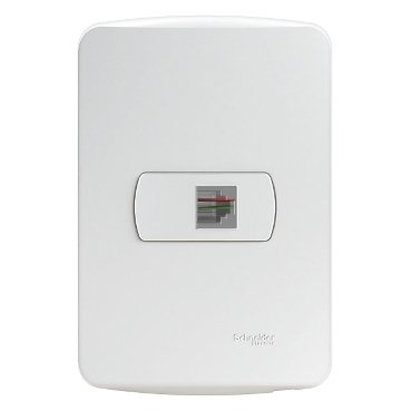 [Imagem CONJUNTO MONTADO TOMADA RJ11 2 FIOS PL BRANCO S3B64900 SCHNEIDER]