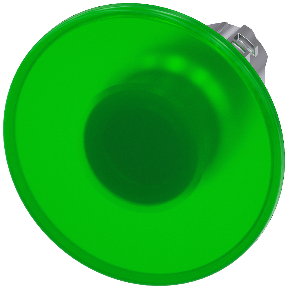 [Imagem do produto FRONTAL BOTÃO COGUMELO 60MM METÁLICO ILUMINADO VERDE 3SU10511CD400AA0 SIEMENS]