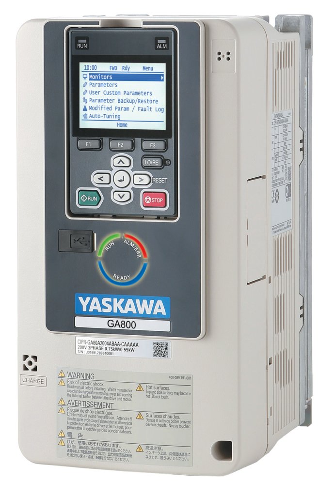 [Imagem do produto INVERSOR DE FREQUÊNCIA TRIFÁSICO 400 VAC C/ TRANSISTOR DE FRENAGEM 2CV 2A YASKAWA]