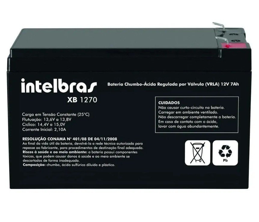 [Imagem do produto BATERIA 12V-7,0AH VRLA XB 1270 INTELBRAS]