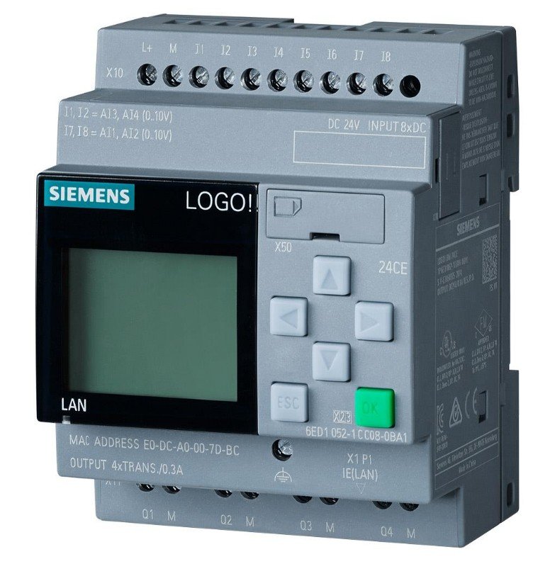 [Imagem CONTROLADOR LOGO 24CE COM TELA 6ED10521CC080BA1 SIEMENS]