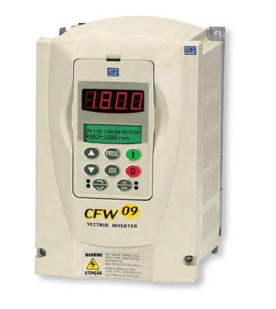 [Imagem INVERSOR DE FREQUÊNCIA TRIFÁSICO 1.1KW 3A 380/480V 50/60HZ CFW090003T3848PSZ WEG]