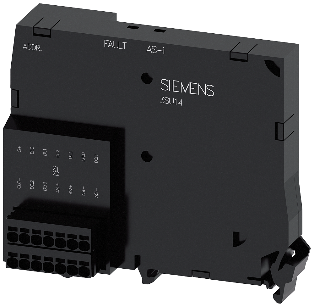 [Imagem do produto INTERFACE AS MÓDULO, 4 ENTRADAS/4 SAÍDAS, PRETO, PUSH-IN + PLUG PARA INPUT/OU 3SU14001EK106AA0 SIEMENS]