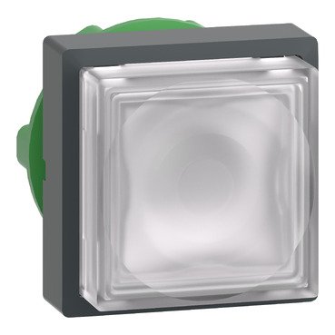 [Imagem CABEÇOTE PARA BOTÃO LUMINOSO MODULAR Ø22MM PLÁSTICO SALIENTE QUADRADO PARA LED INTEGRAL BRANCO ZB5CW113 SCHNEIDER]