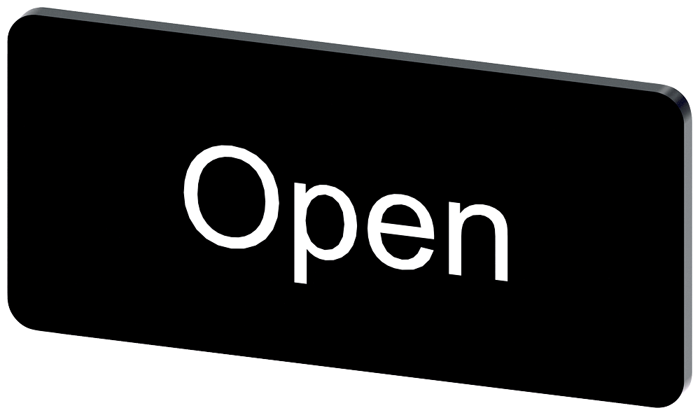 [Imagem do produto PLACA DE IDENTIFICAÇÃO 12,5X27MM, PLACA PRETO, INSCRIÇÃO: OPEN 3SU19000AC160DW0 SIEMENS]