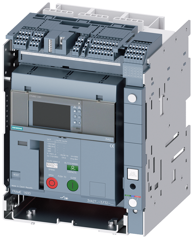 [Imagem do produto DISJUNTOR 3P 1250A 85KA 380V ETU6 LSIG 3VA27 3VA27122DF324HH7 SIEMENS]