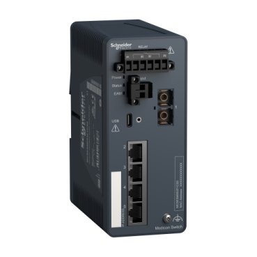 [Imagem MODICON MANAGED SWITCH 4 PORTS FOR COPPER + 1 PORT FOR FIBER OPTIC SINGLE MODE MCSESM053F1CS0 SCHNEIDER]