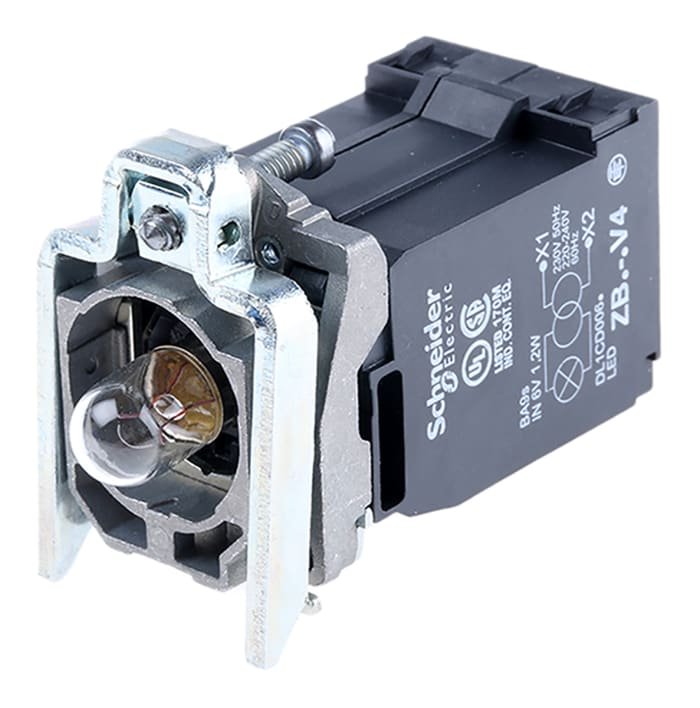 [Imagem CORPO PARA SINALIZADOR MODULAR METÁLICO COM LÂMPADA BA9S 230...240VCA ZB4BV4 SCHNEIDER]