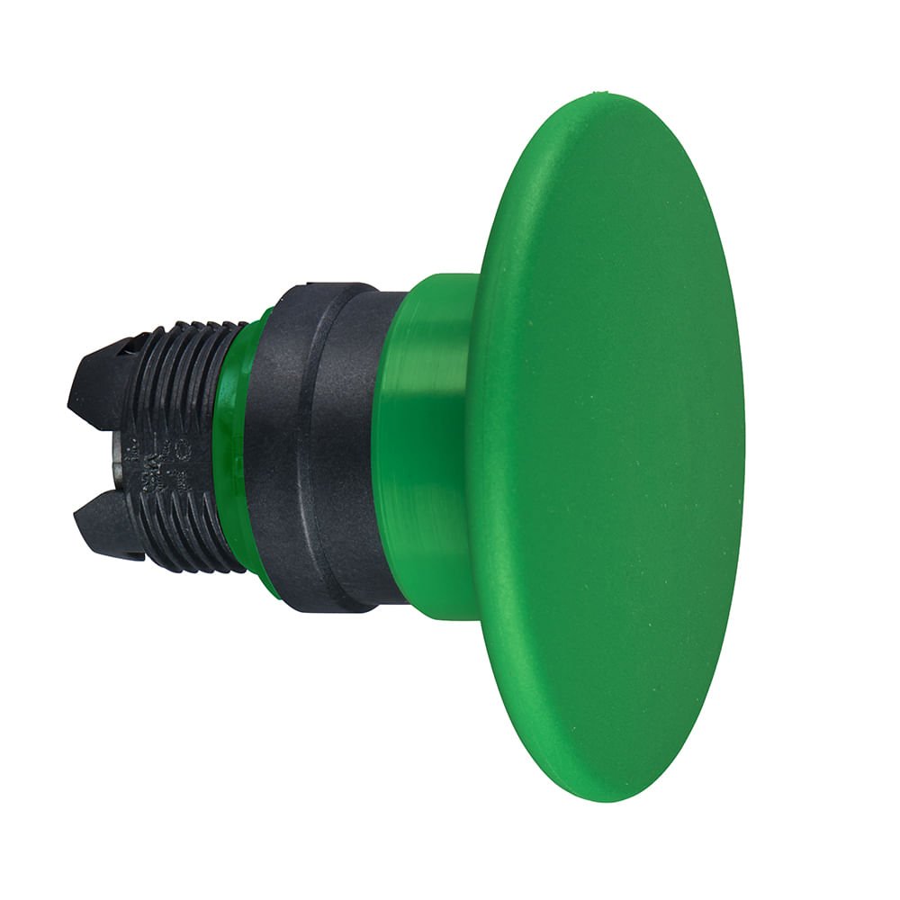 [Imagem CABEÇOTE PARA BOTÃO Ø22MM PLÁSTICO, RETORNO POR MOLA, COGUMELO Ø60MM, VERDE ZB5AR3 SCHNEIDER]