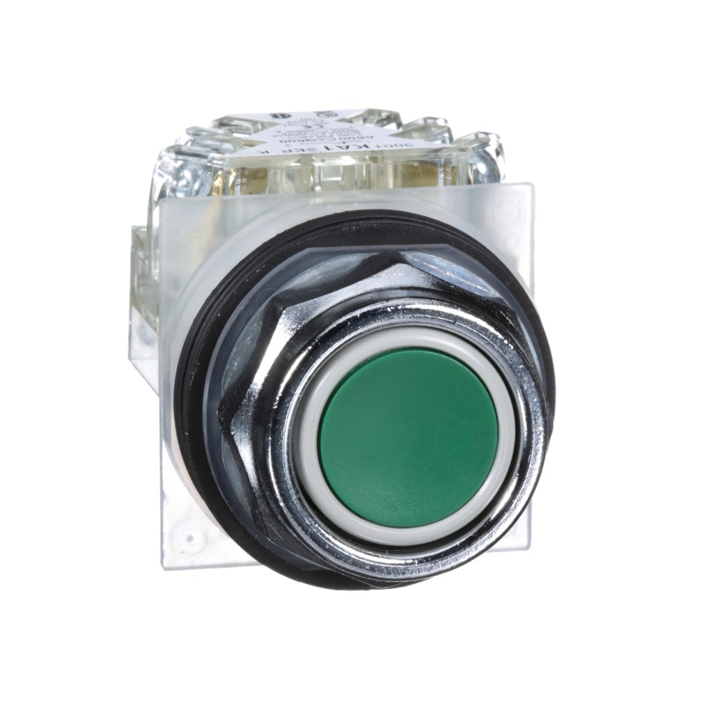 [Imagem BOTAO 30MM METALICO A IMPULSAO 1NA 1NF VERDE 9001KR1GH13 SCHNEIDER]