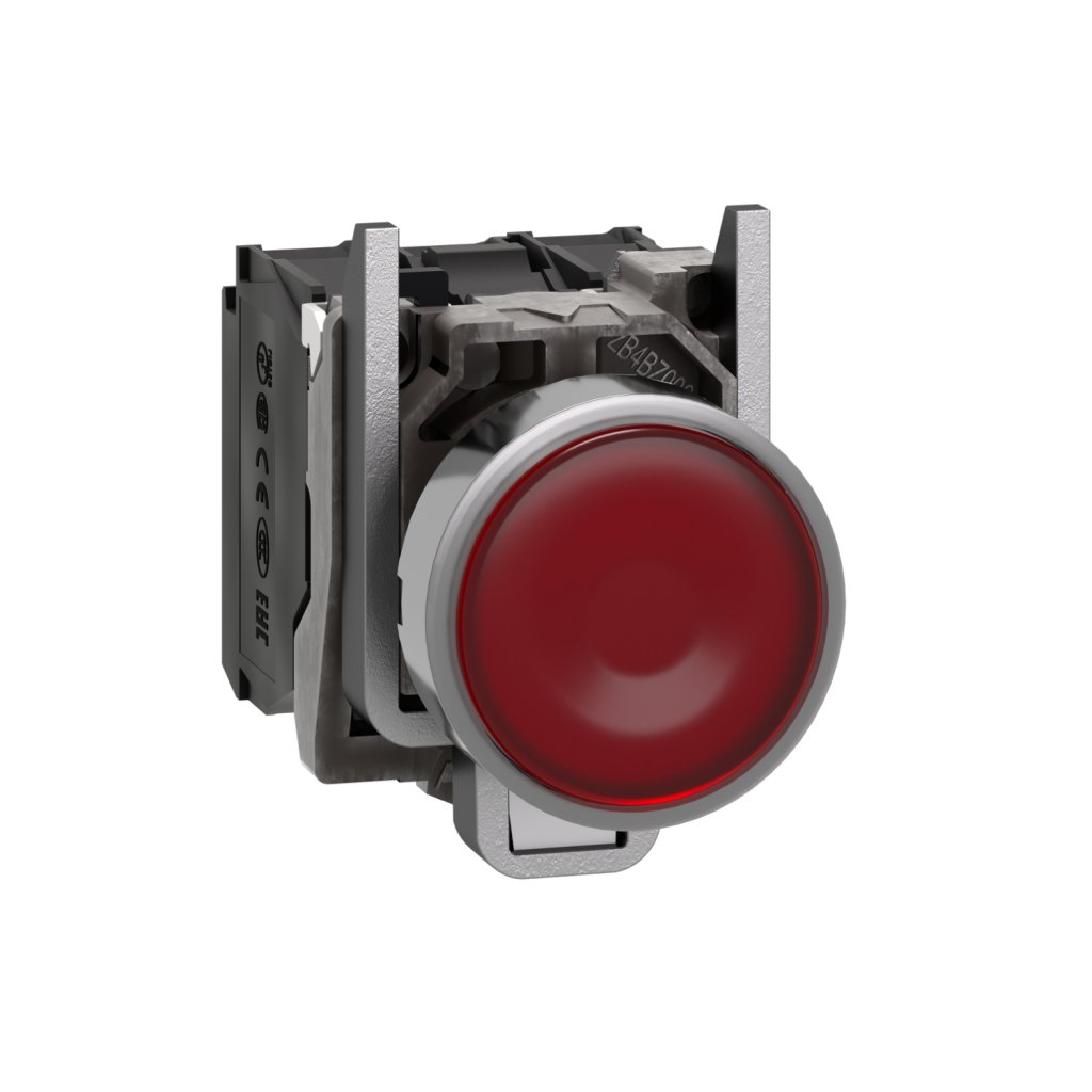 [Imagem BOTÃO LUMINOSO Ø22MM METÁLICO RETORNO POR MOLA VERMELHO NA+NF 110VCA XB4BW34G5 SCHNEIDER]