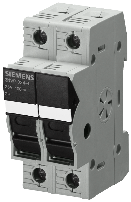 PORTA-FUSÍVEIS CILÍNDRICO 10X38 MM DE 2 POLOS IN: 30 A UE CC: 10 3NW70244 SIEMENS