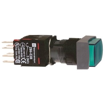 [Imagem BOTÃO 16MM PLÁSTICO  LUMINOSO A IMPULSÃO XB6DE3B5B SCHNEIDER]