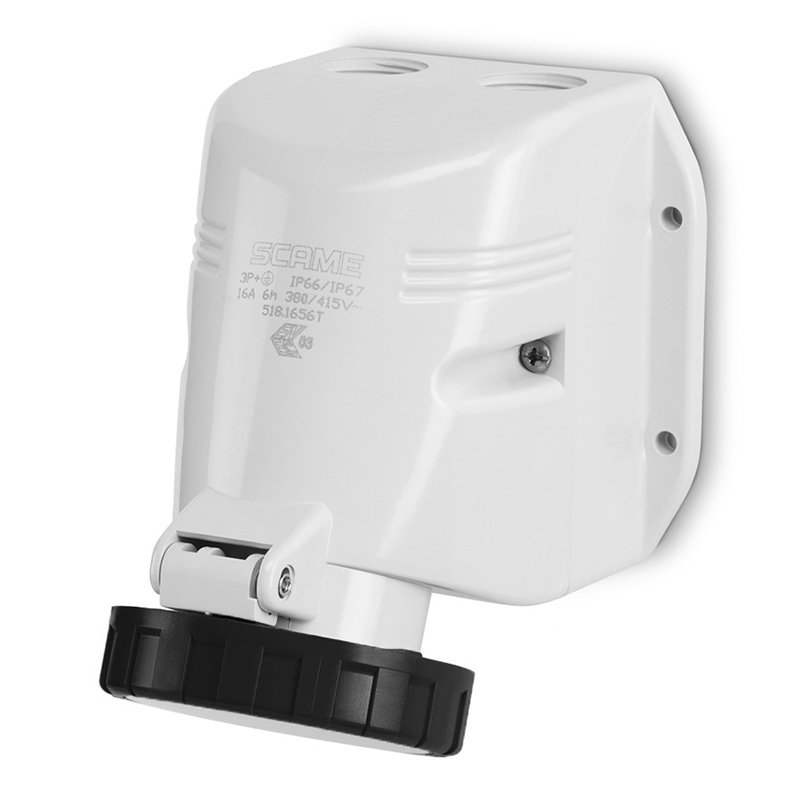 [Imagem do produto TOMADA INDUSTRIAL 2P+T IP66/IP67 16A 9H 518.1658TF SCAME]